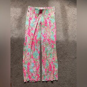 Lilly Pulitzer Pink and Green Floral Pants